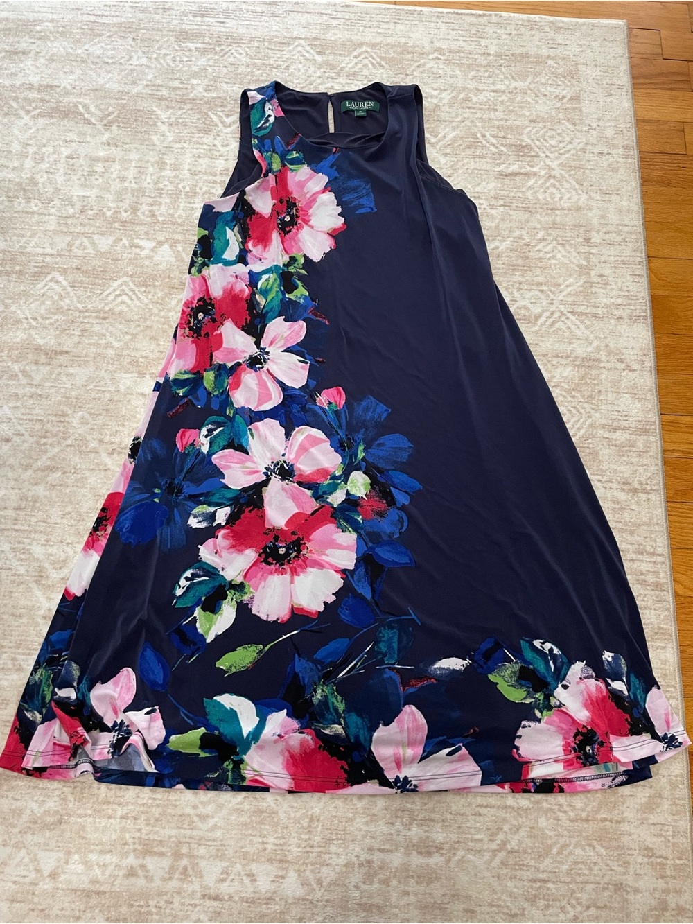 Ralph Lauren Navy Floral Swing Dress Size 10